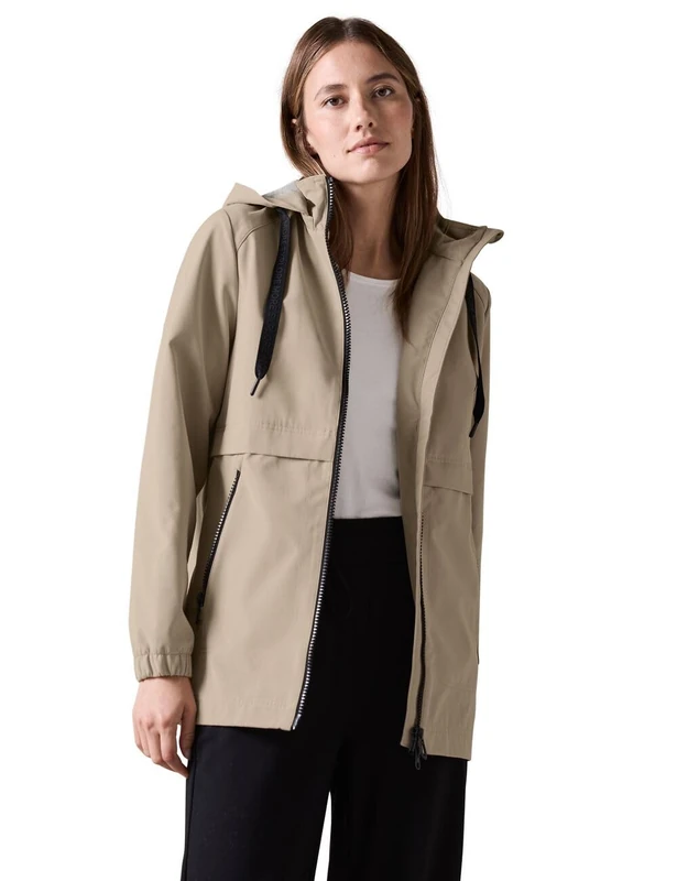 Cecil Women's B201947 Short Trench Jacket, Creamy Almond Beige, XL