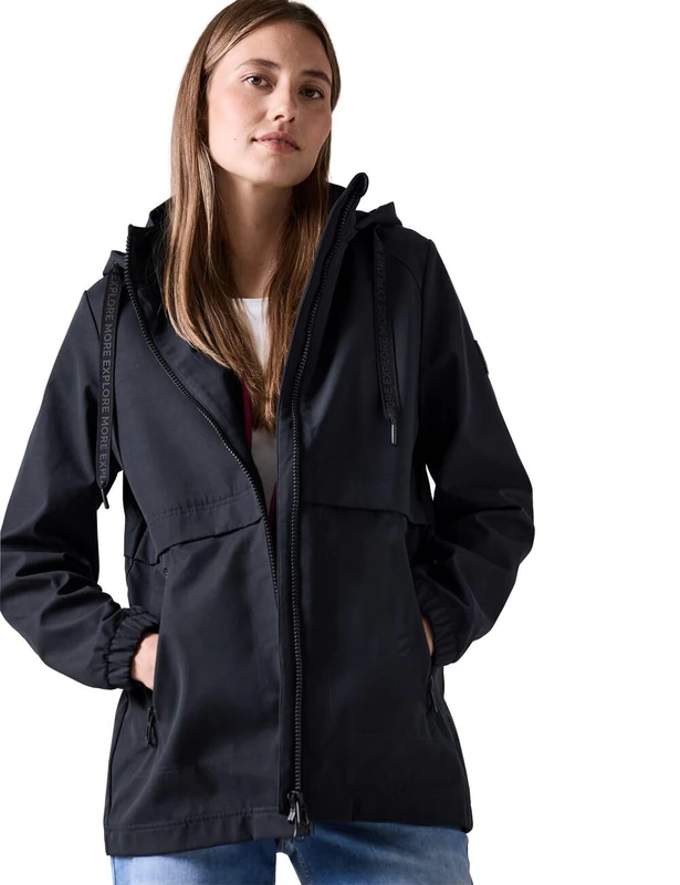 Cecil Women's B201947 Short Trench Jacket, Dark Navy Blue, XL