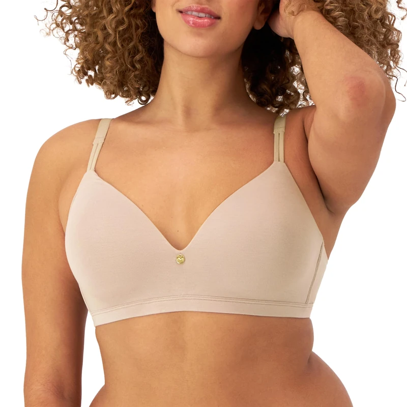 Maidenform Women's, Everyday Luxe T-Shirt, Wireless Convertible Bra, Opaque, Evening Blush, 36C