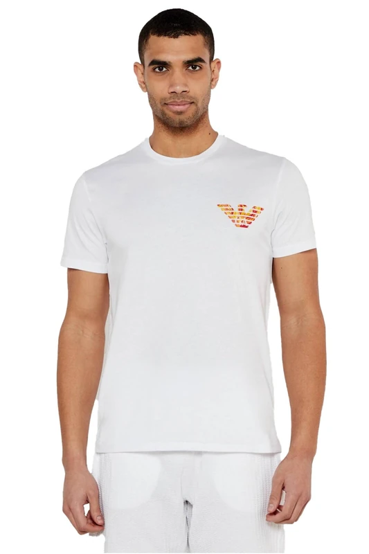 Emporio Armani MAN Printed Out of Water Round-Neck T-Shirt White XL - Image 1