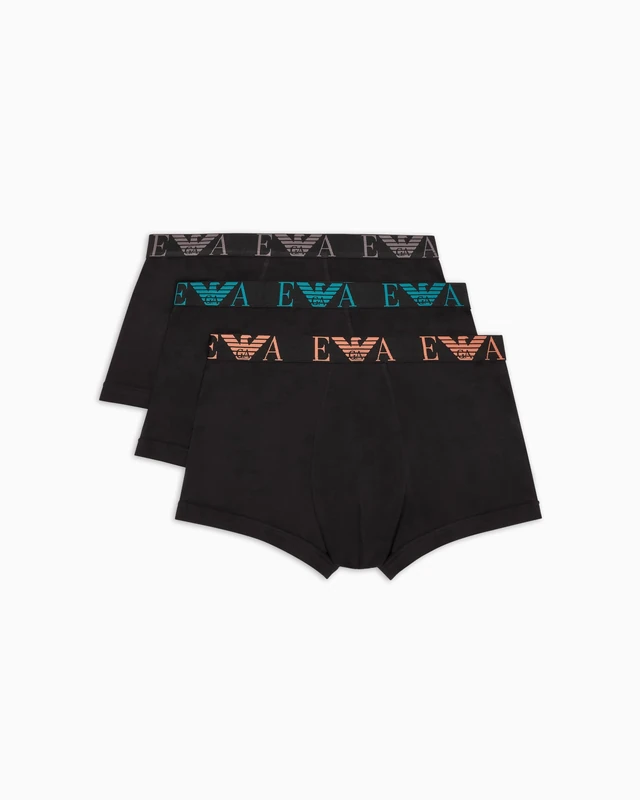 Emporio Armani MAN CORE LOGOBAND 3-PACK TRUNK Black XL