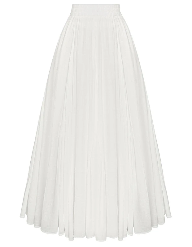 Scarlet Darkness Womens Casual Long Skirt Boho Renaissance Skirts White S