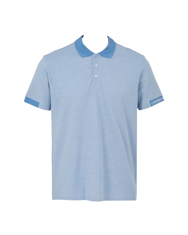 Emporio Armani MAN Embroidery Logo Polo Beachwear Blue S