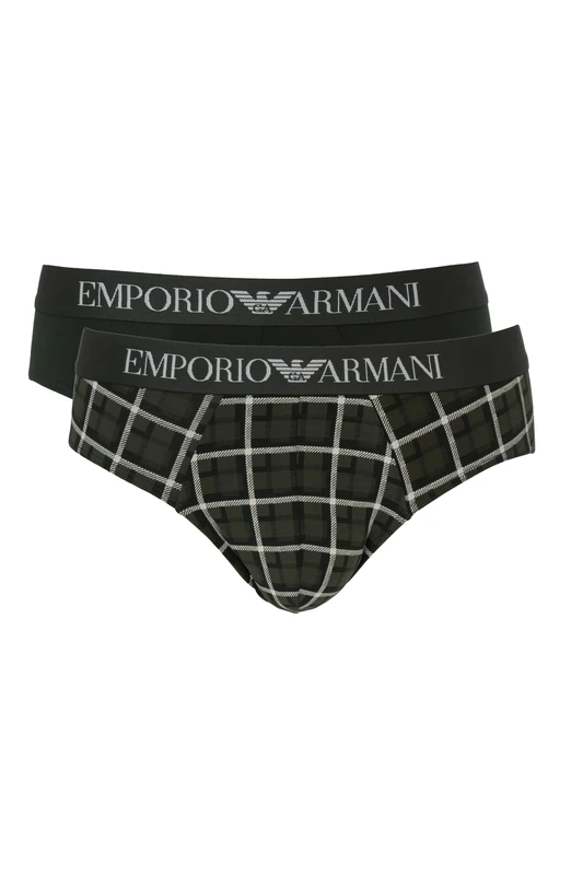Emporio Armani MAN CLASSIC PATTERN MIX 2-PACK BRIEF Green XL