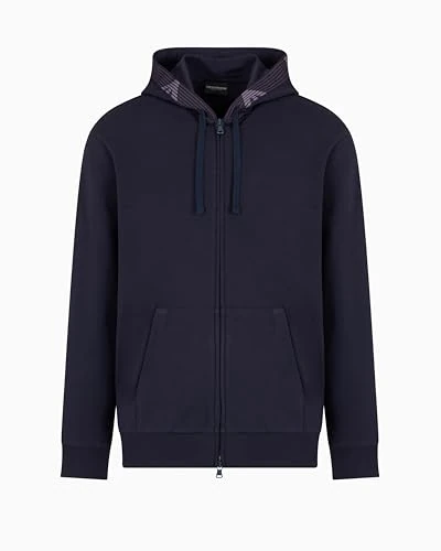 EMPORIO ARMANI Men's Hoodie Zip Sweatshirt, Armani BLU, XL