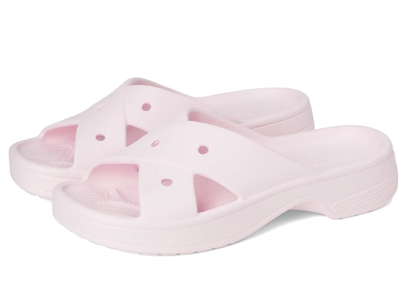 Crocs Women Slide,Classic Womens Cross Strap,Pink Milk,4 UK Women