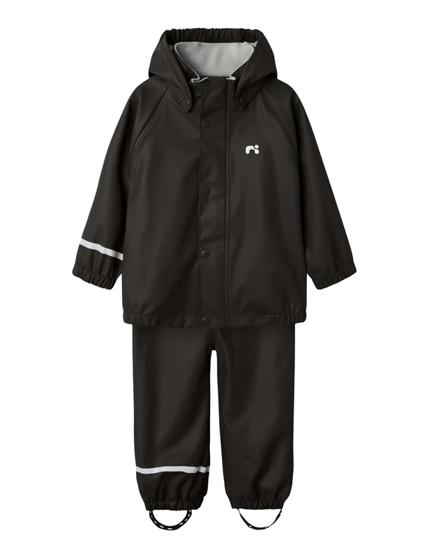 NAME IT Unisex Children's Nkndry10 Rain Set Fo Noos, black, 92 cm