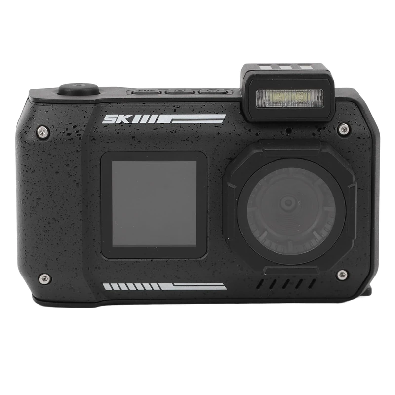 4K Underwater Camera, 33 FT Waterproof Digital Camera, 65MP Autofocus Dual Screen Selfie Camera, Dustproof Shockproof, Floatable Camera, for Snorkeling Diving Sport (Black)