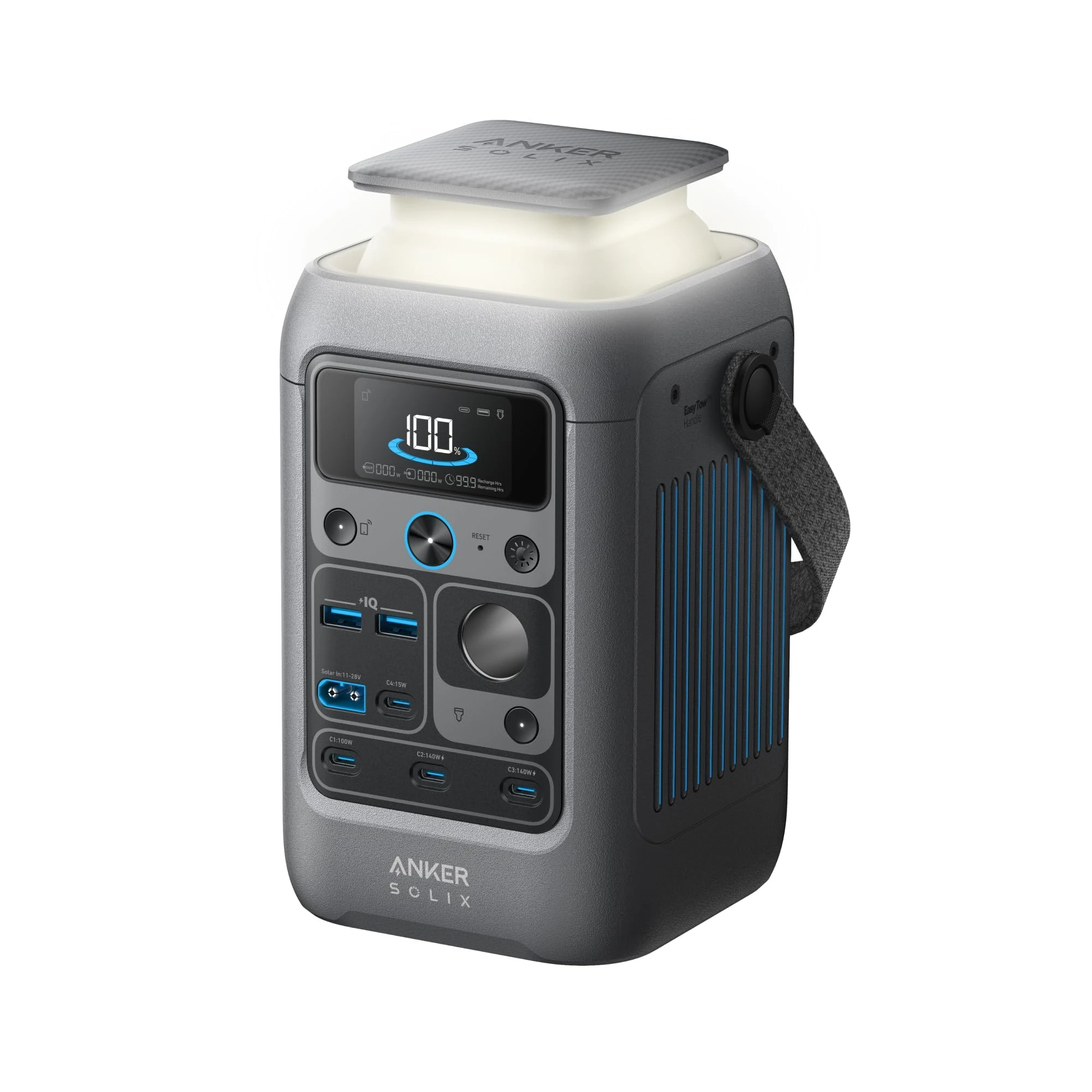 Anker SOLIX C300 DC Power Bank Station, Outdoor 288Wh, Portable Power Station, LiFePO4 Battery, 300W Solar Generator, for Camping, Traveling, and Emergencies (No Wall Adapter Included)