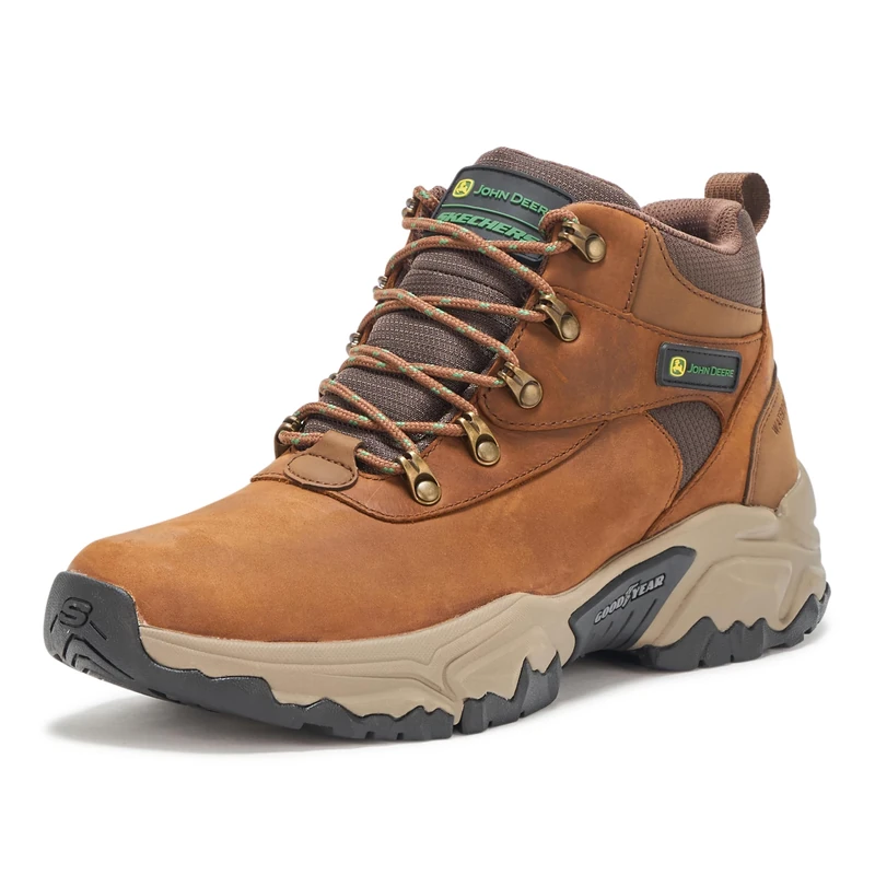 Skechers Men's Terraform Veckman Hiking Boot, Dark Brown Leather/Duraleather/Mesh/Trim, 8 UK