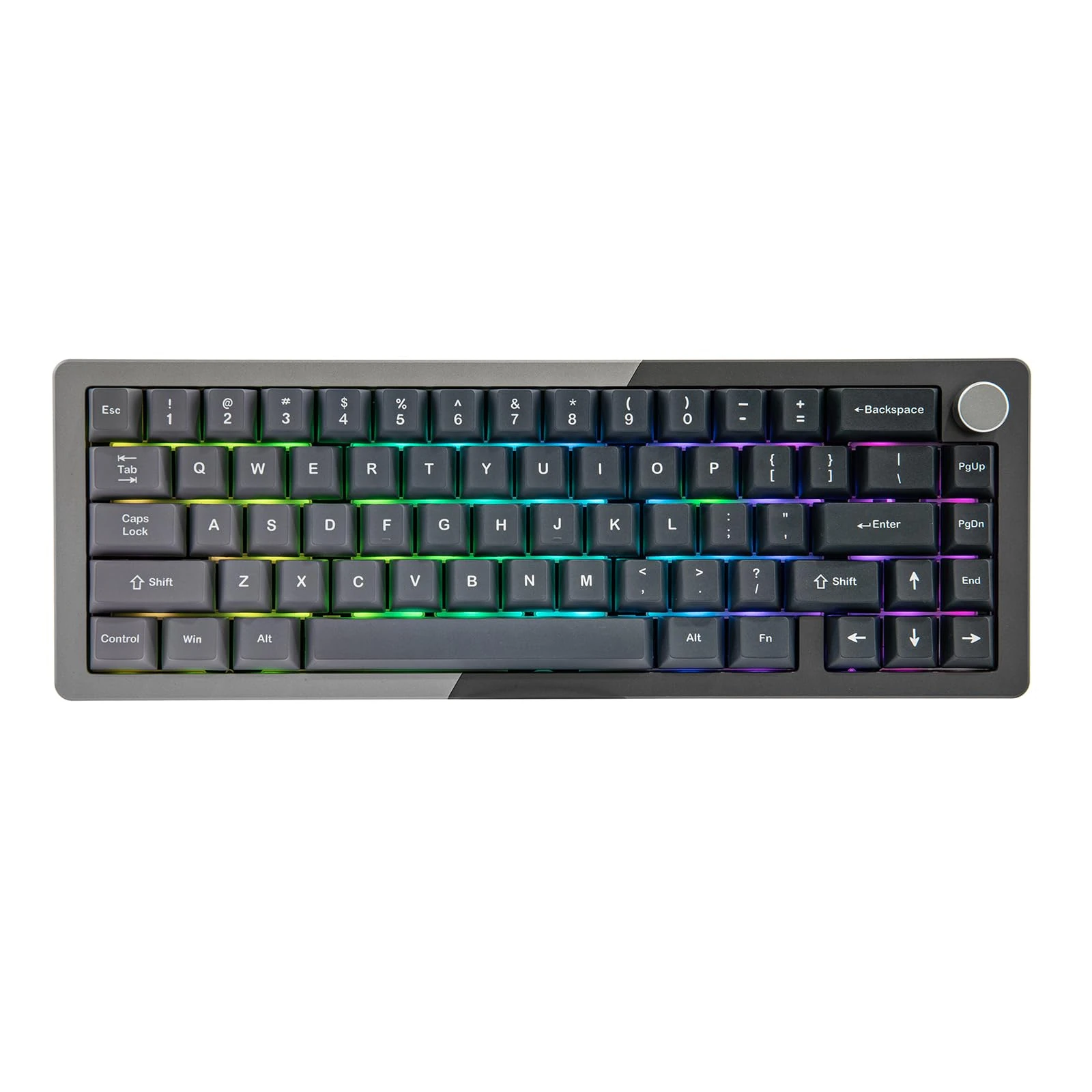 KiiBoom Loop 65 65% Full Aluminum Block Structure Mechanical Keyboard, QMK/VIA Gaming Keyboard, BT5.0/2.4GHz/USB-C Wireless Keyboard, Gasket, FR4 Plate, RGB for Win/Mac (Grey Black)