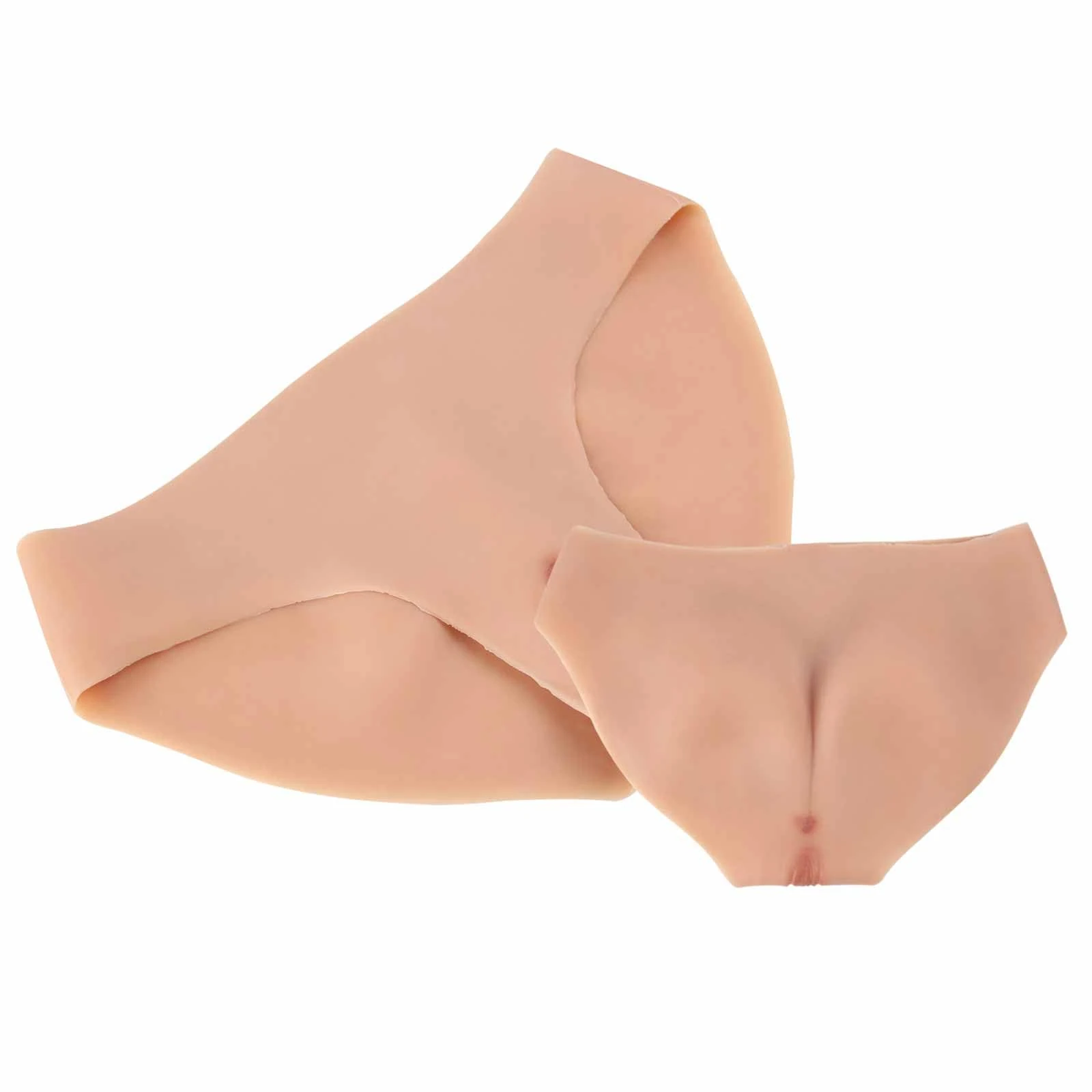 CRODRES Realistic Sissy Silicone Panties Transgender Vagina Panty Men Hiding Gaff Thong False Pussy Boxer Briefs Crossdresser,Color 2,One Size