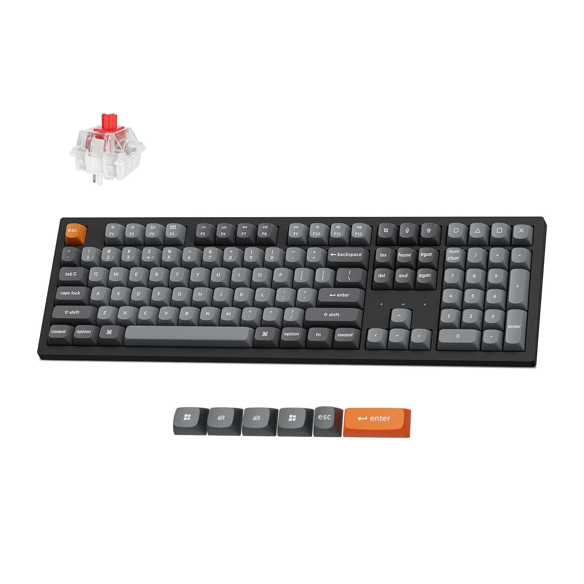 Keychron K10 Max Wireless Custom Mechanical Keyboard, US ANSI 108 Keys 100% Layout QMK 2.4 GHz Bluetooth Wired White Backlit PBT Keycaps, Keychron Super Red Switch for Mac Windows Linux