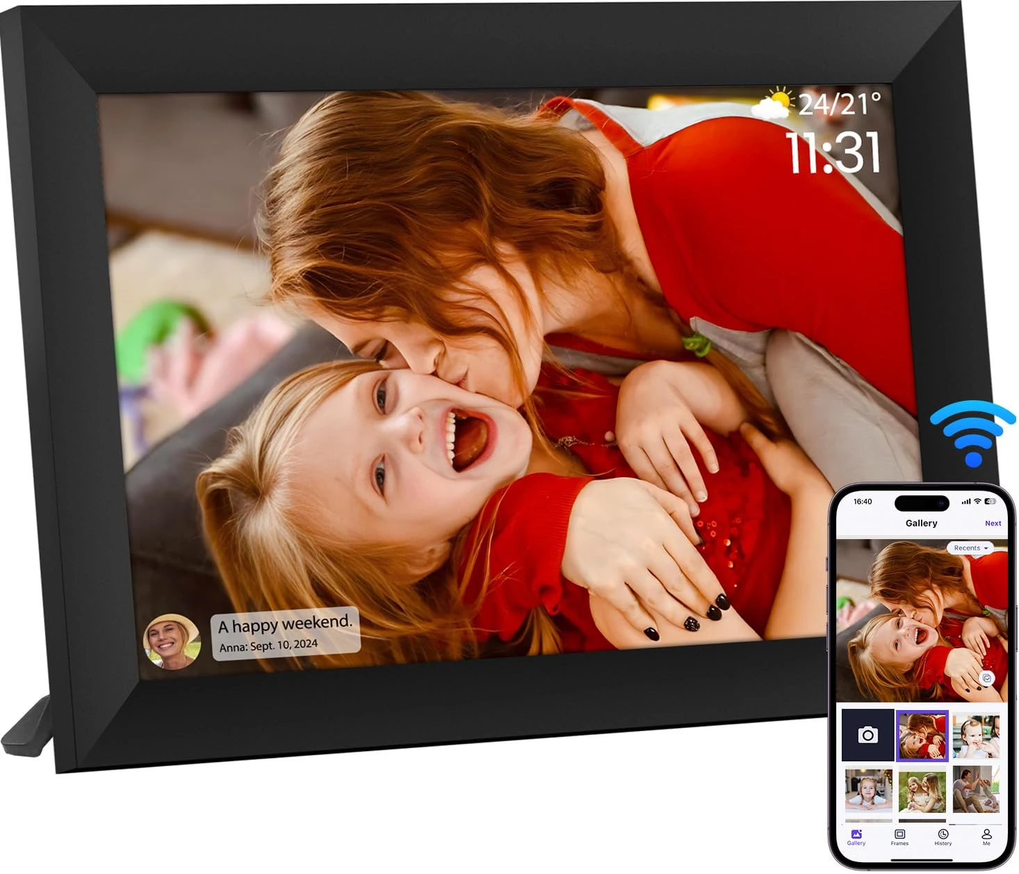 Ekasoco 10.1 Inch Digital Photo Frame WiFi, 1280x800 IPS Touchscreen Digital Picture Frame 32GB Built-in Storage, Auto-Rotate, EasySetup, Share Photos & Videos Anywhere via Uhale APP