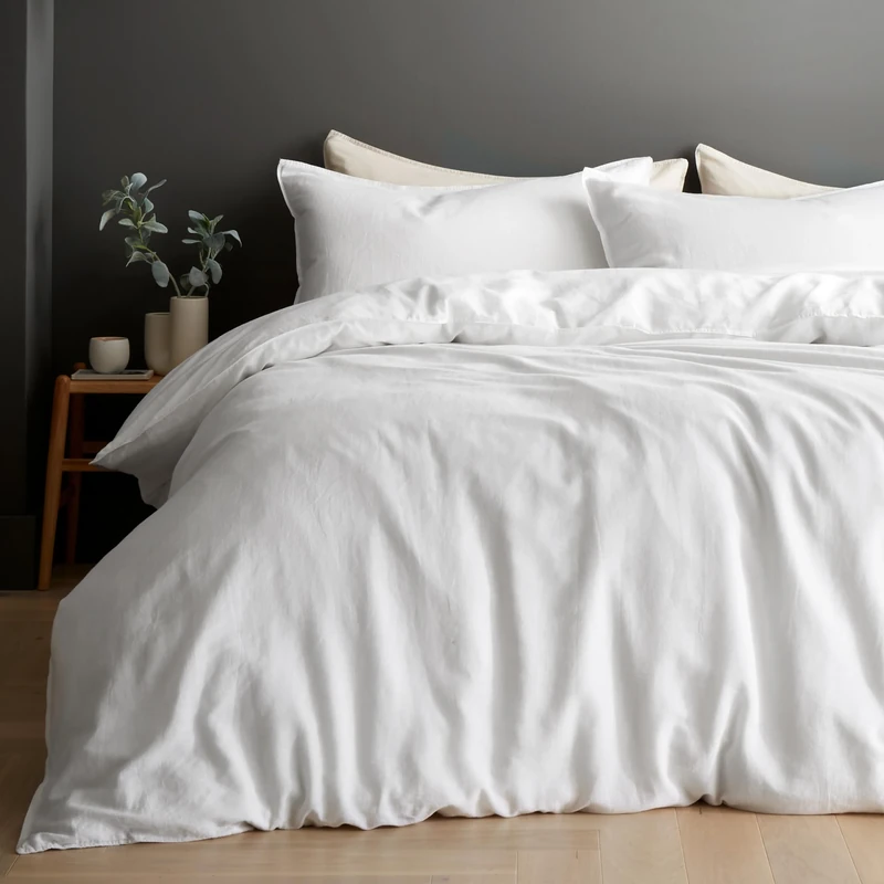Content by Terence Conran Relaxed Cotton Linen King Duvet Cover Set with Pillowcases White