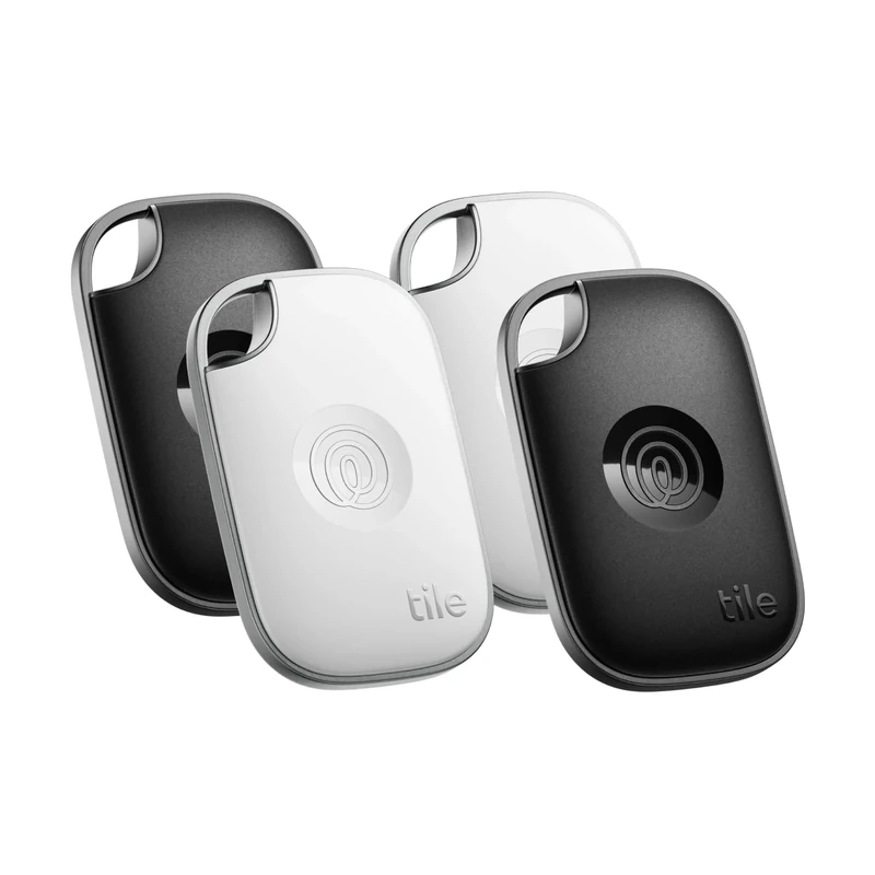 Tile by Life360 Pro - Powerful Bluetooth Tracker, Key Finder and Item Locator for Keys Bags, and More, Both iOS and Android Compatible, Phone Finder, Pack of 4 (Black/White)