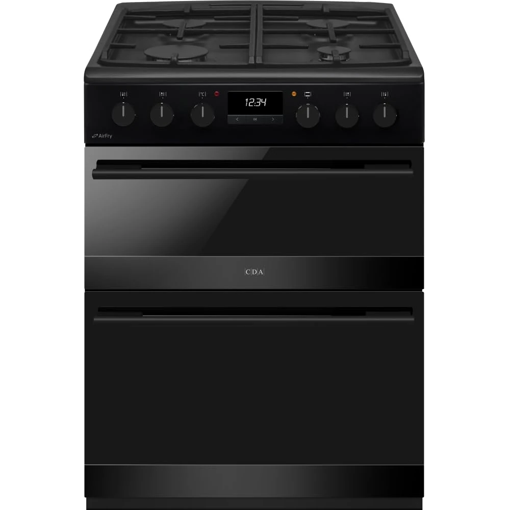 CDA CFD600MB Dual Fuel Cooker with Double Oven, A Rated - Black