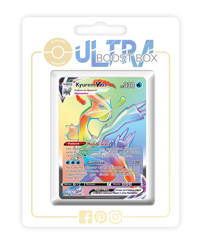 Kyurem VMAX 197/196 Shiny Rainbow - Ultraboost X Epée et Bouclier 11 Origine Perdue - Box of 10 Pokemon French Cards