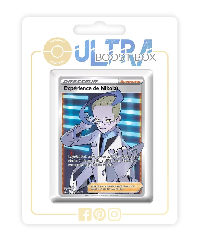 Expérience de Nikolaï (Colress's Experiment) 190/196 Full Art Trainer - Ultraboost X Epée et Bouclier 11 Origine Perdue - Box of 10 Pokemon French Cards