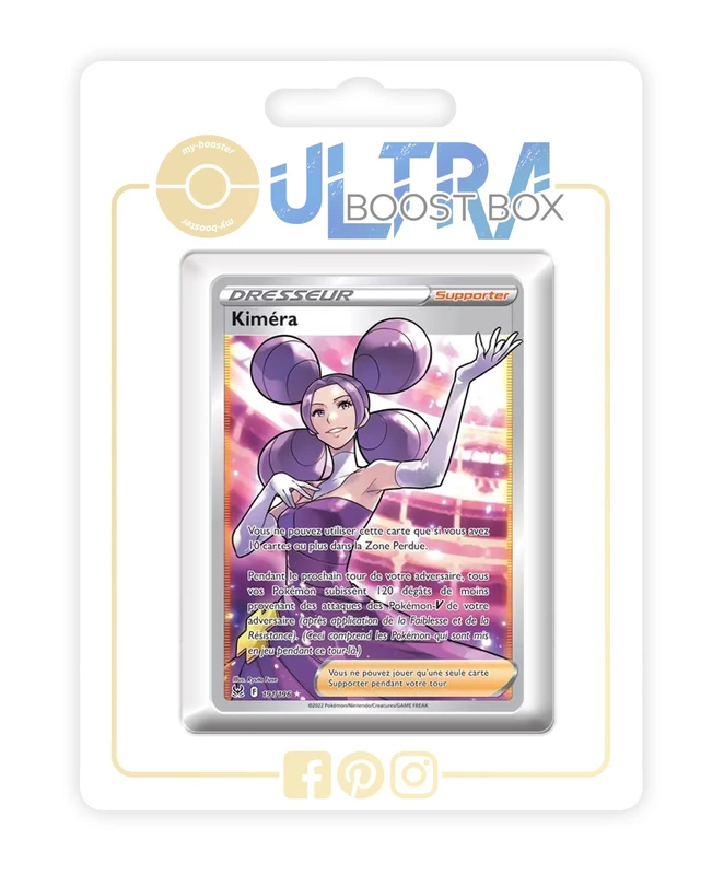 Kiméra (Fantina) 191/196 Full Art Trainer - Ultraboost X Epée et Bouclier 11 Origine Perdue - Box of 10 Pokemon French Cards