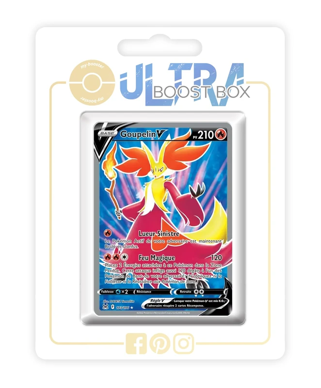 Goupelin V (Delphox V) 173/196 Full Art - Ultraboost X Epée et Bouclier 11 Origine Perdue - Box of 10 Pokemon French Cards