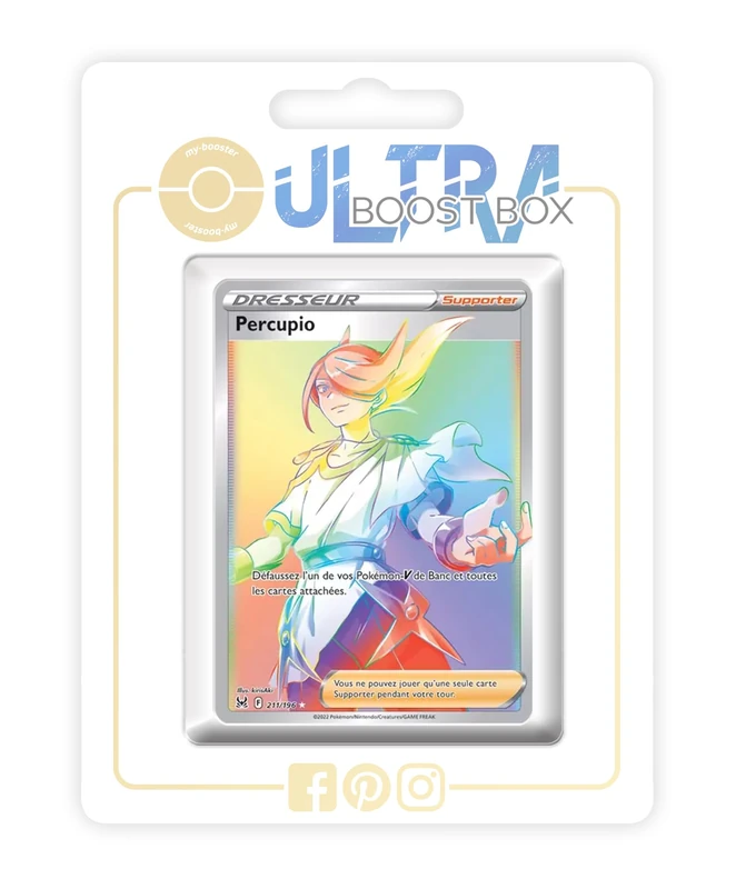 Percupio (Volo) 211/196 Shiny Rainbow Trainer - Ultraboost X Epée et Bouclier 11 Origine Perdue - Box of 10 Pokemon French Cards