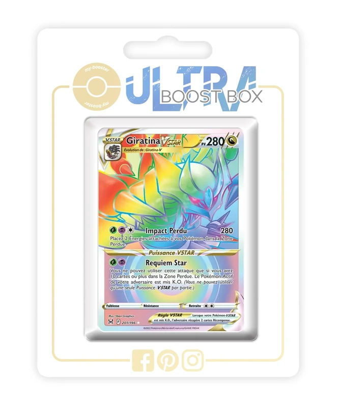 Giratina VSTAR 201/196 Shiny Rainbow - Ultraboost X Epée et Bouclier 11 Origine Perdue - Box of 10 Pokemon French Cards