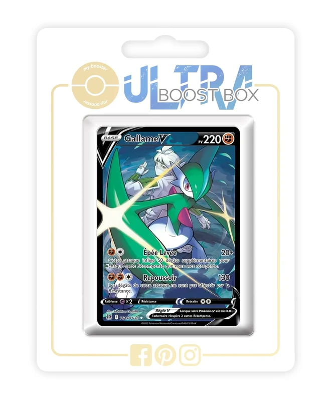 Gallame V (Gallade V) TG19/TG30 Alternative Shiny Pokémon Gallery - Ultraboost X Epée et Bouclier 11 Origine Perdue - Box of 10 Pokemon French Cards