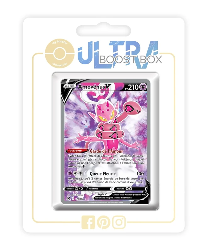 Amovénus V (Enamorus V) 178/196 Full Art - Ultraboost X Epée et Bouclier 11 Origine Perdue - Box of 10 Pokemon French Cards