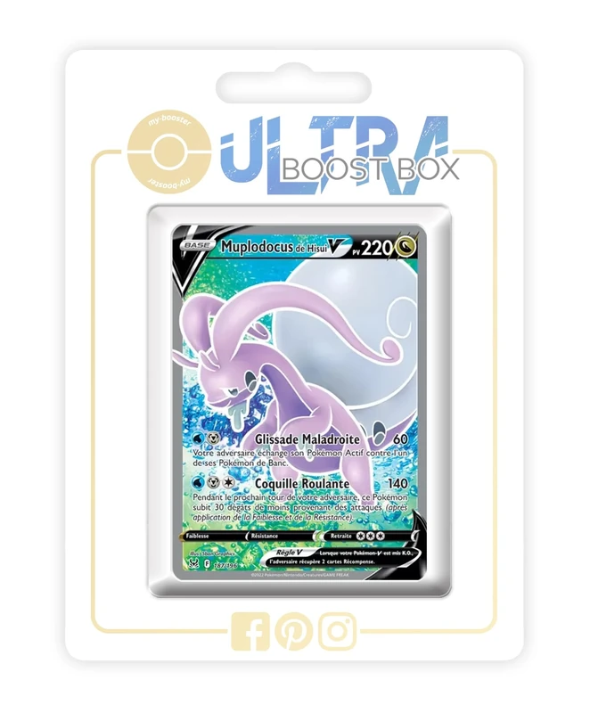 Muplodocus de Hisui V (Hisuian Goodra V) 187/196 Full Art - Ultraboost X Epée et Bouclier 11 Origine Perdue - Box of 10 Pokemon French Cards