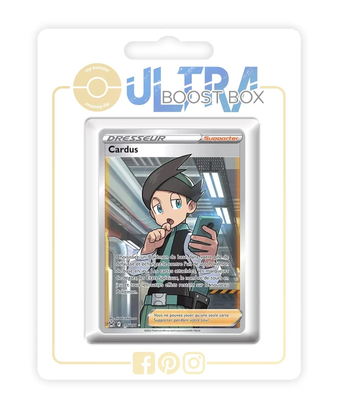 Cardus (Thorton) 195/196 Full Art Trainer - Ultraboost X Epée et Bouclier 11 Origine Perdue - Box of 10 Pokemon French Cards - Image 1
