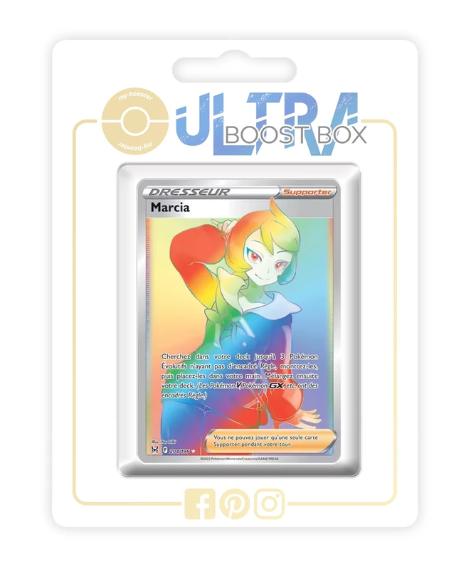 Marcia (Arezu) 204/196 Shiny Rainbow Trainer - Ultraboost X Epée et Bouclier 11 Origine Perdue - Box of 10 Pokemon French Cards