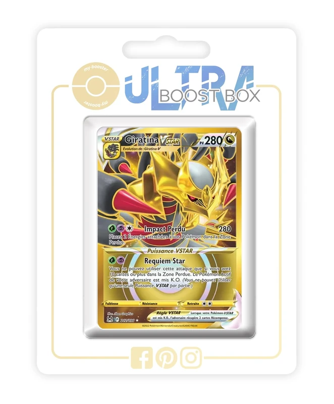 Giratina VSTAR 212/196 Shiny Gold - Ultraboost X Epée et Bouclier 11 Origine Perdue - Box of 10 Pokemon French Cards