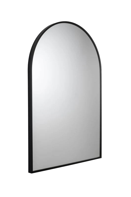 Croydex Matt Black Framed Arch Bathroom Mirror, Elegant Arch Design, Safety Backed Glass, Ready Assembled with Fittings & Fixings, Ideal for Bedroom Decor, Large Mirror