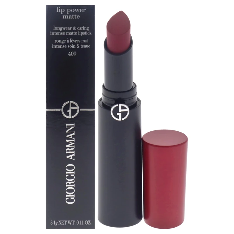 Lip Power Long-Lasting Matte Lipstick - 400 Four Hundred by Giorgio Armani for Women - 0.11 oz Lipstick
