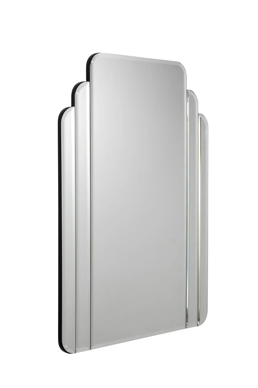 Croydex 700 x 500mm Art Deco Bevelled Bathroom Mirror Safety Backed Wall Mirror Glass, Wall Mounted with Fittings & Fixings, Ideal Bedroom Decor, Perfect for Any Room