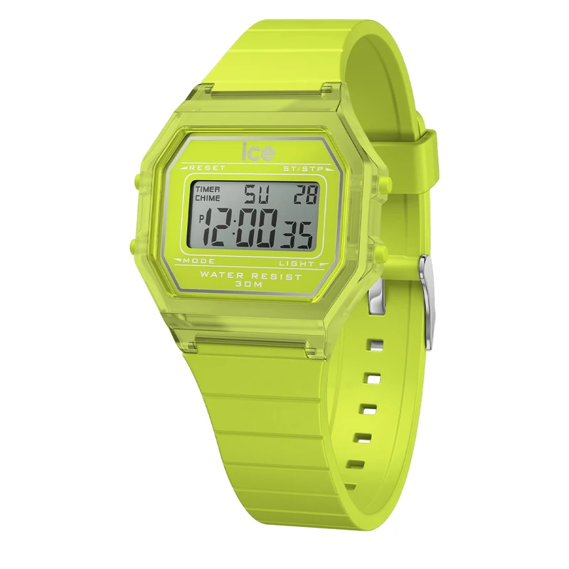 ICE-WATCH - ICE Digit Retro Green Lime - Women's Wristwatch with Silicon Strap - 022890 (Small)