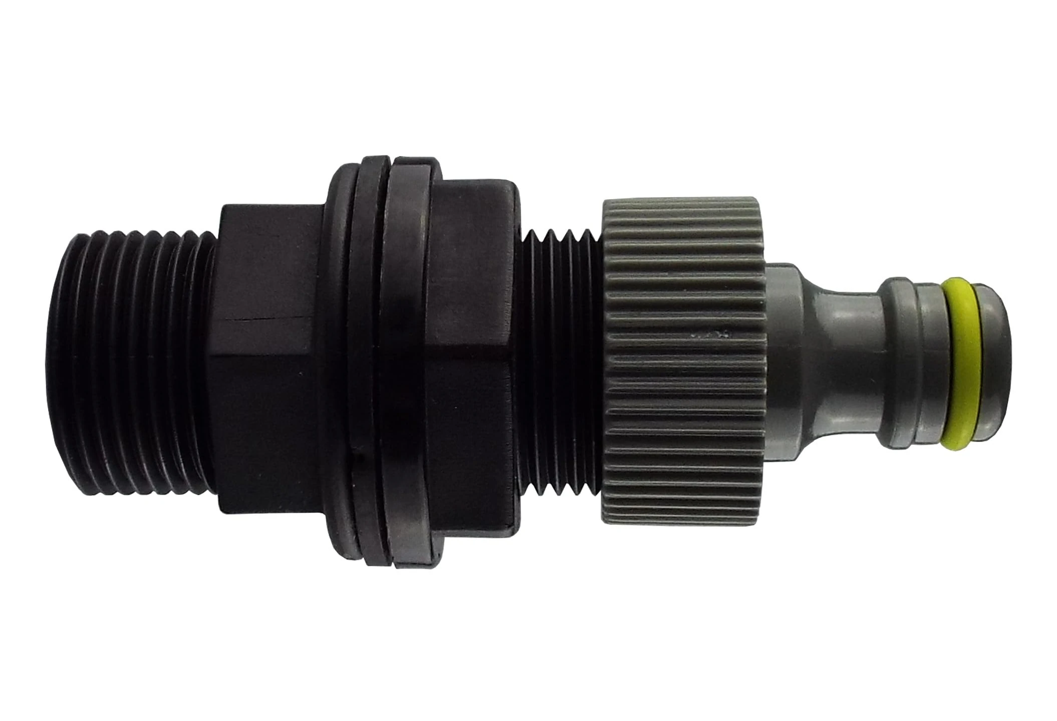 Threaded Water Butt/rain Barrel/Storage Tank Outlet Adaptor/Connector with Universal Garden Hose Fitting (Requires A 21MM Hole)