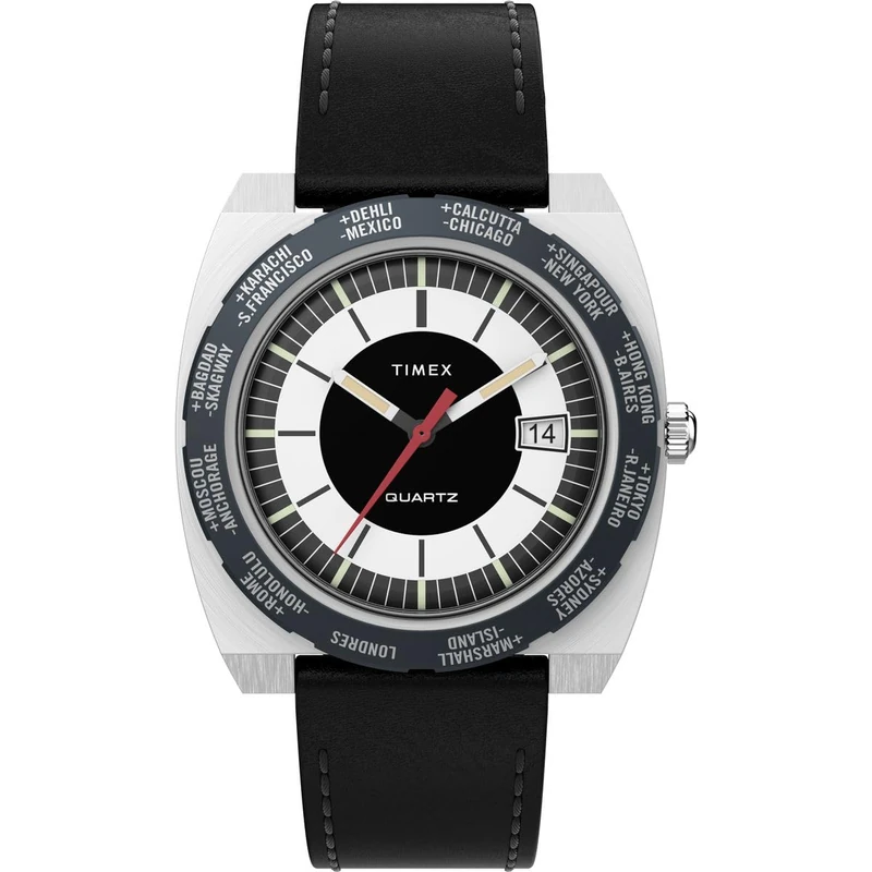 Timex Herren Analog Quarz Armbanuhr World Time Reissue