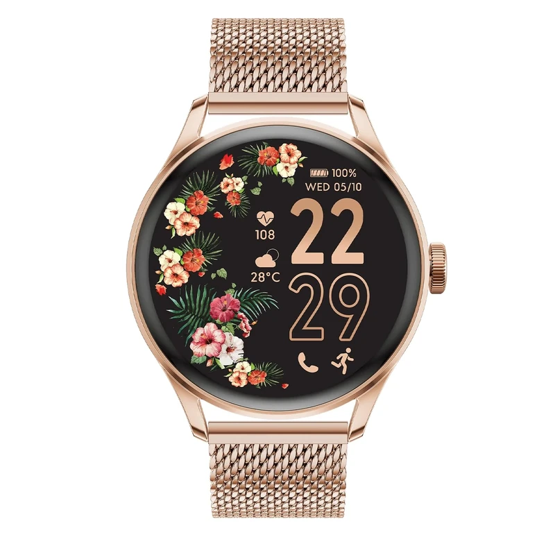 Ice-Watch - ICE smart 2,0 - Round pink-gold ladies' connected watch with metal bracelet - 023394 (1.20 inches)