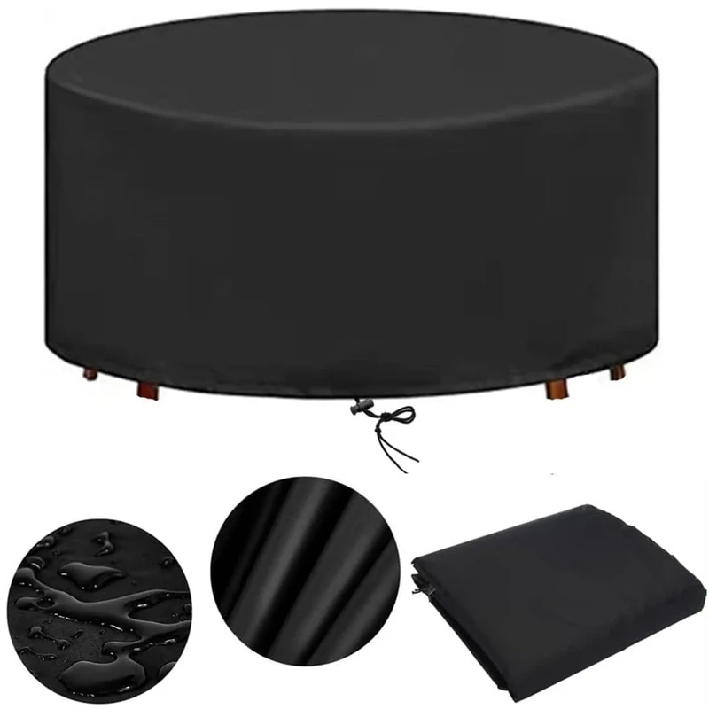 Garden Furniture Covers - Round & Rectangular, Waterproof for Outdoor Patio Furniture (210x90cm)