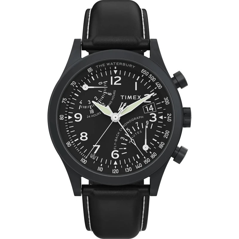 Timex Herren Chronograph Quarz Armbanuhr Waterbury Traditional Fly Back