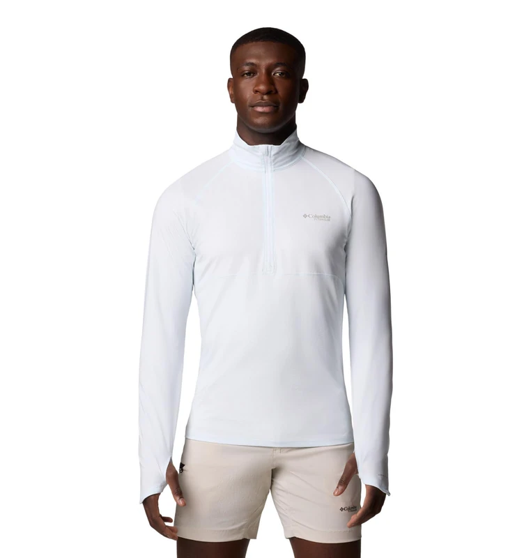 Columbia Men's Summit Valley Long Sleeve Half Zip, White, Large