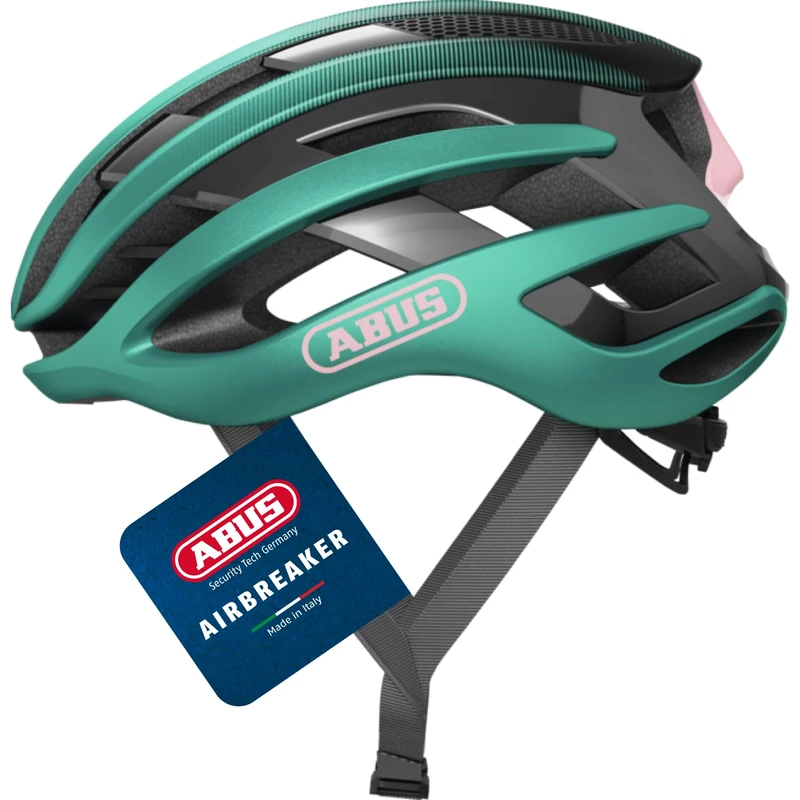 ABUS AirBreaker Road Bike Helmet - High-end Bike Helmet for Professional Cycling - for Teenagers and Adults - Helmet for Men and Women - Tropical Turquoise, Size L