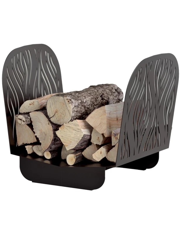 THIRARD - Bristol log holder, steel, capacity of logs of length 40 cm maximum, black epoxy steel