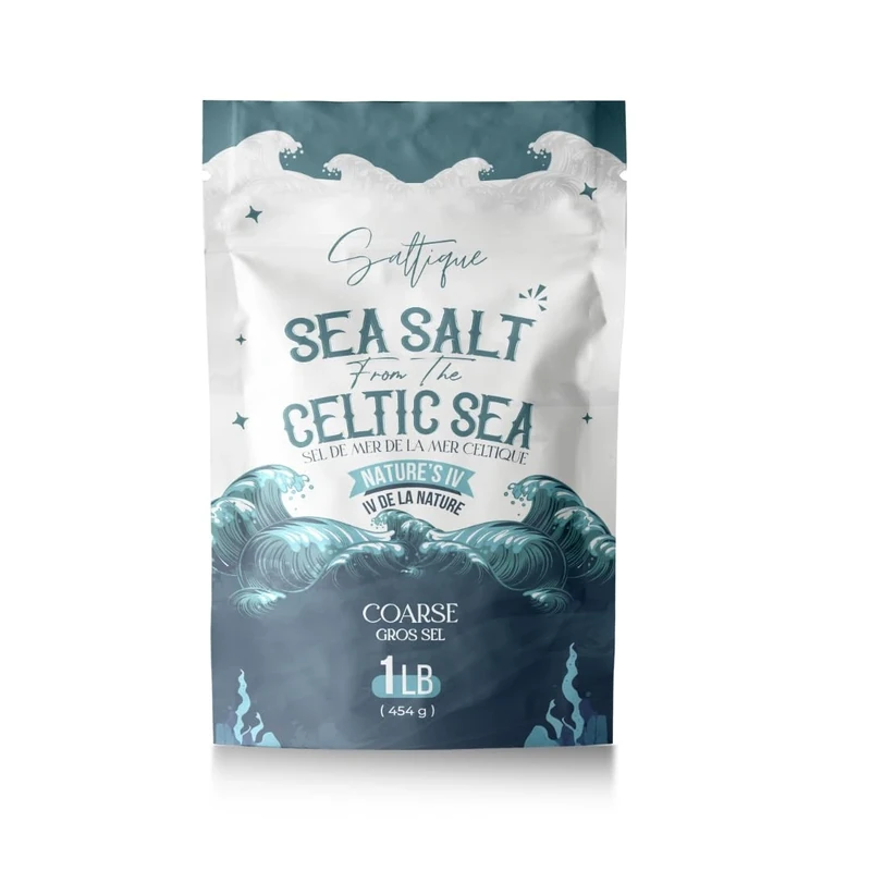 Saltique Celtic Salt Coarse 1lb - 100% Unrefined and unprocessed- Hand-Harvested Mineral Salt (1lb Coarse)