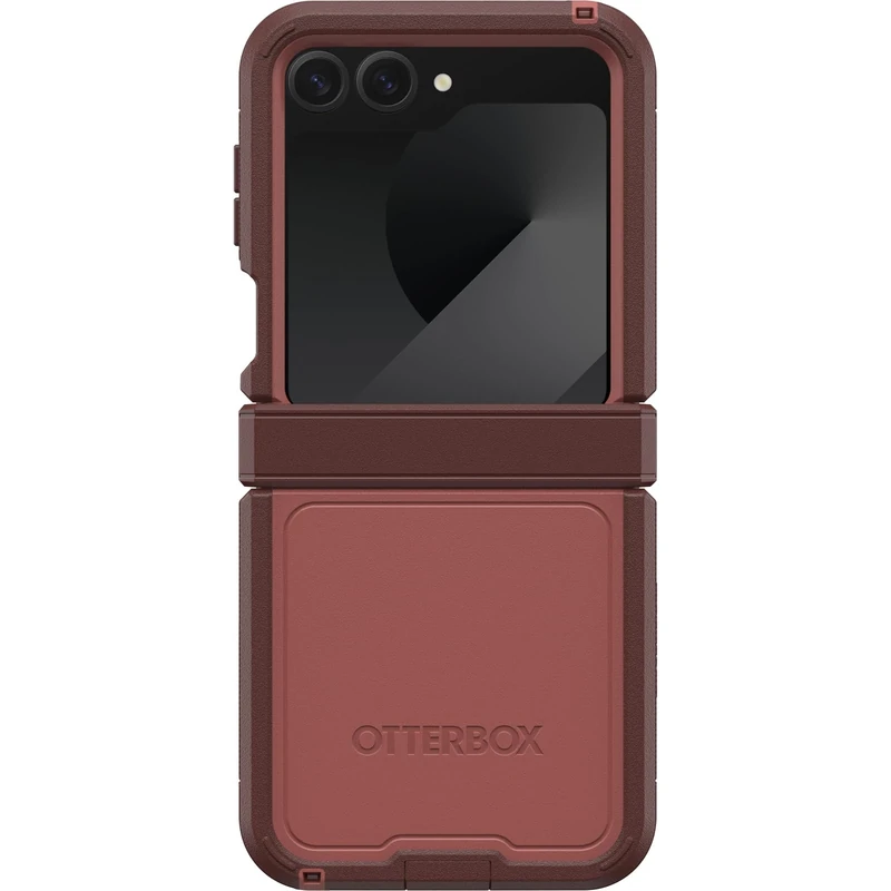 OtterBox Galaxy Z Flip6 Defender Series XT Case - RED Clay (Red), screenless, screenless, Rugged Hinge Protection, Lanyard Attachment, PowerShare and Wireless Charging Compatible