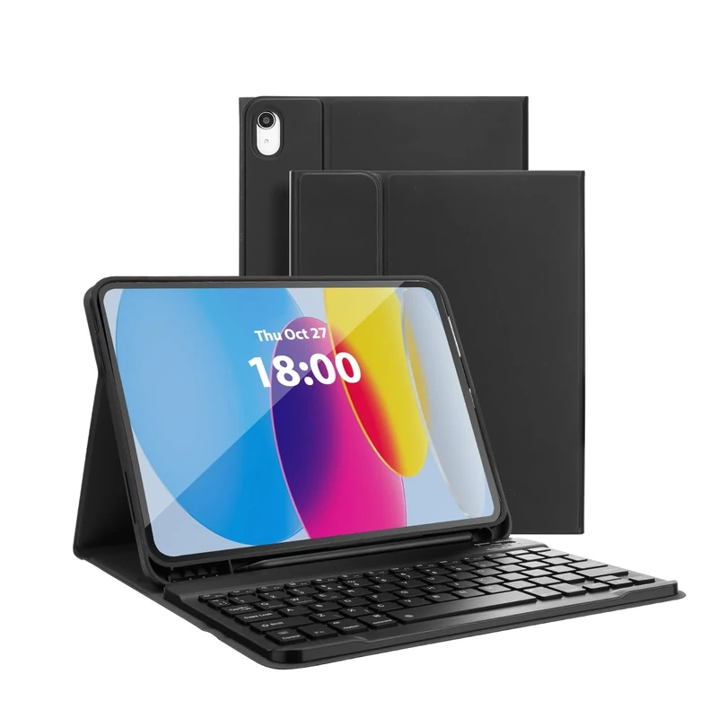 MAYPHY Keyboard Case for iPad (A16) 11th Generation 11 Inch 2025/iPad 10th Generation 10.9 Inch 2022, UK Layout,Detachable Keyboard Case, Multi-Angle Viewing, with Pencil Holder, Black
