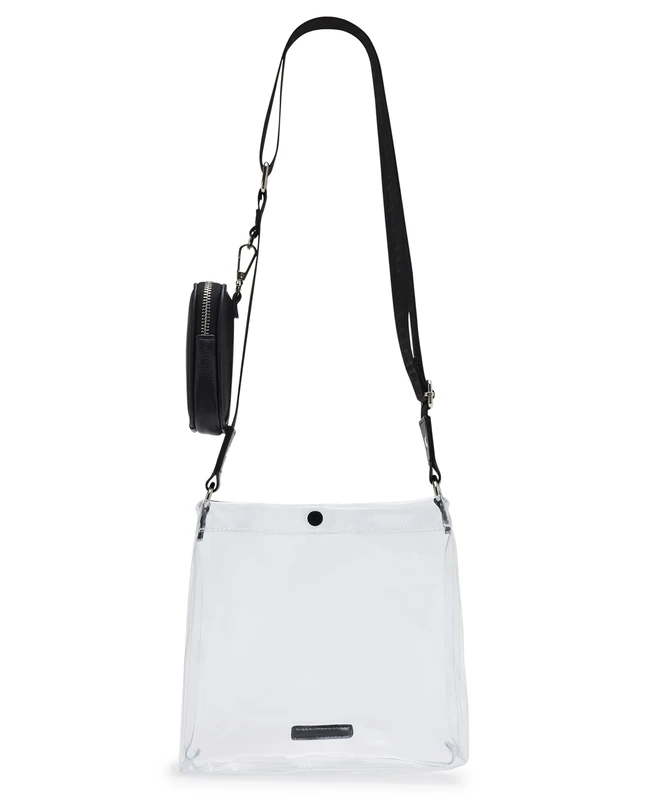 Madden Girl Clear Vinyl Tote, Black