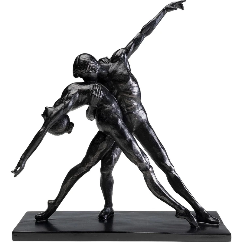 KARE Design Deco Figurine Dancers, Black, Modern, Statue, Gift Idea, Decorative Accessories, Room Decor, Decor for Bedroom, Living Room, Home Office, 38x34x13 cm (H/W/D)